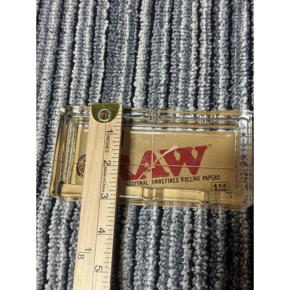 RAW Classic Pack Glass Ashtray 6x3 Rolling Papers Logo Tobacco Collectible